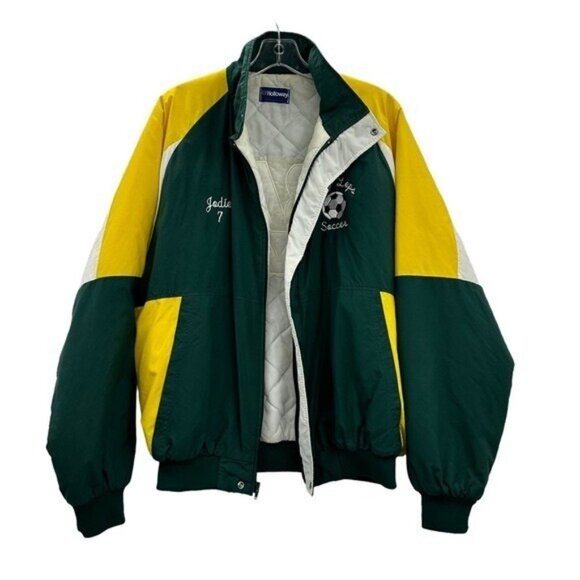Holloway Womens L Vintage High School Soccer Jacket Warm Up Windbreaker 1995 90s - Picture 3 of 11